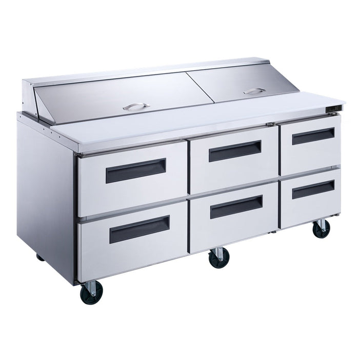 Dukers DSP72-18-D6 - Dukers DSP72-18-D6 72-Inch Salad Prep Table with Drawers