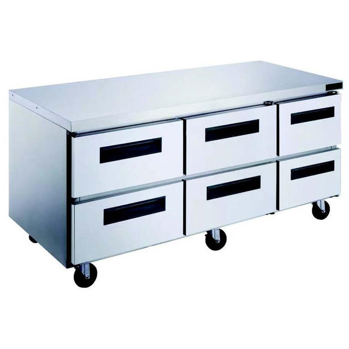 Dukers DUC72R-D6 - Dukers DUC72R-D6 72-Inch Undercounter Refrigerator with Drawers