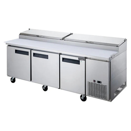 Commercial 3-Door Pizza Prep Table Refrigerator